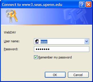 WebDAV User name and Password