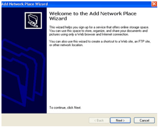 Add a Network Place Wizard