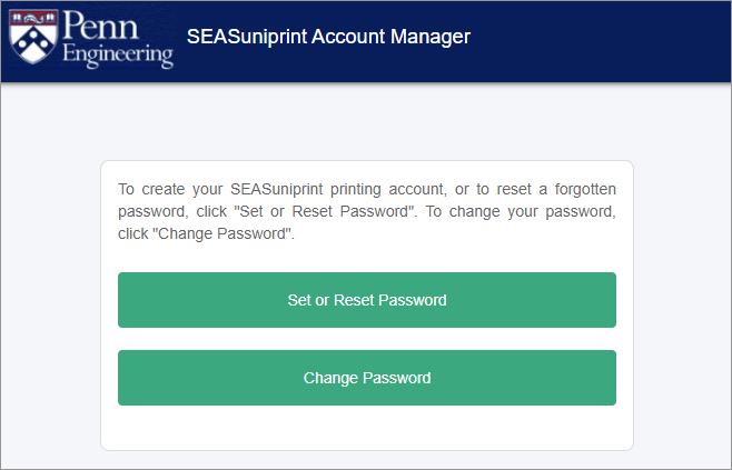 SEASuniprint Account Manager password dialog